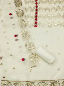 KALINI Floral Embroidered Sequinned Unstitched Dress Material