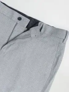 Arrow New York Men Mid-Rise Jackson Super Slim Fit Heathered Trousers