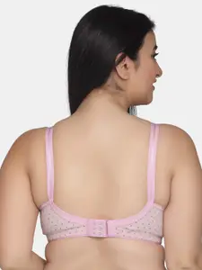 MAROON Polka Dot Printed All Day Comfort Medium Coverage Non Padded Bra