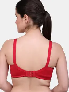 MAROON Full Coverage Seamless Non Padded Cotton Bra SM-402-R