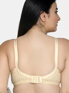 MAROON Polka Dot Printed Full Coverage All day Comfort Cotton Everyday Bra