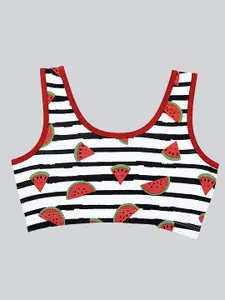 DChica Printed Non-Wired Full Coverage Cotton Sports Bra