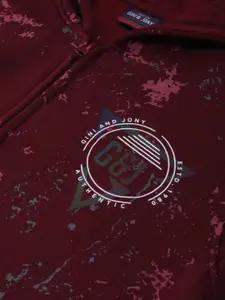 Gini and Jony Boys Abstract Printed Fleece Bomber Jacket