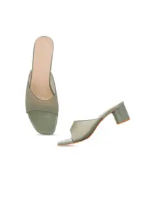 Style Shoes Open Toe Block Heel Mules