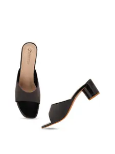 Style Shoes Open Toe Block Heel Mules