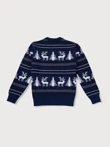 Gini and Jony Boys Self Design Knitted Pullover