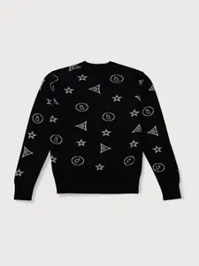 Gini and Jony Boys Self Design Pullover Sweaters