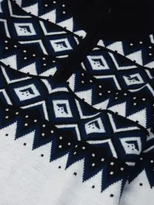 Gini and Jony Boys Turtle Neck Geometric Self Design Pullover