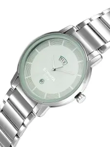 Sonata Men sleek 5.0 Brass Dial & Stainless Steel Straps Analogue Watch 7147SM01