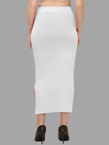HERE&NOW Women White Cotton Saree Shapewear
