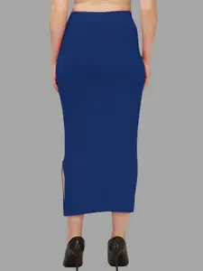 HERE&NOW Women Blue Cotton Saree Shapewear