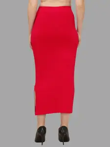 HERE&NOW Women Red Cotton Saree Shapewear