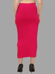 HERE&NOW Women Pink Cotton Saree Shapewear