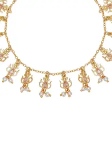 Voylla Gold Plated Lotus Motif Anklet