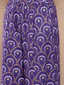 Sangria Shoulder Straps Floral Printed Ethnic Co-Ords with Shrug