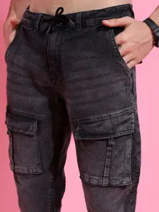 HIGHLANDER Men High Rise Slim Ankle Length Stretchable Cargo Jeans