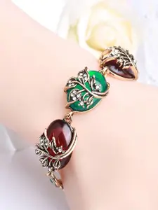 YouBella Women Gold-Plated Stone Studded Link Bracelet