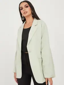 Styli Oversized Single Breasted Longline Formal Blazer