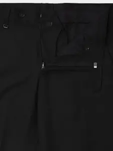 Van Heusen Men Checked Mid-Rise Formal Trousers