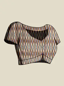 Anouk White & Pink Ethnic Motifs Printed Satin Saree