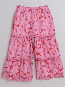 taffykids Girls Abstract Printed Top With Palazzos