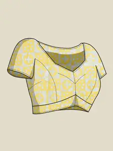 Anouk Yellow & White Ethnic Motifs Printed Saree