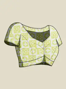 Anouk Green & White Ethnic Motifs Printed Saree