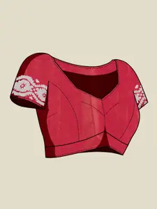 Anouk Red & White Ethnic Motifs Printed Saree