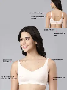 Enamor Padded Non-Wired Full Coverage Ultimate Softness Bamboo Cotton T-Shirt Bra
