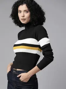 The Roadster Lifestyle Co. Ribbed Striped Acrylic Pullover