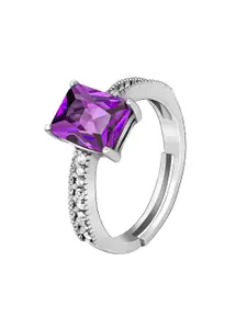 GIVA 925 Silver Purple Vibrant Ring
