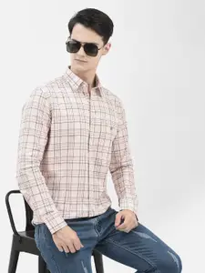 Crimsoune Club Slim Fit Opaque Checked Casual Shirt