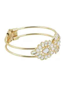 TEEJH Kundan Studded Cuff Bracelet
