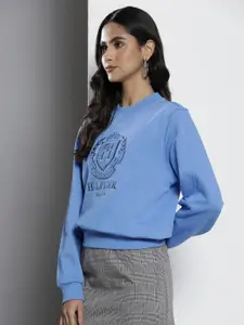 Tommy Hilfiger Brand Logo Embroidered Pure Cotton Sweatshirt