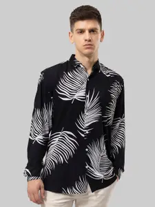 Snitch Pink Tropical Printed Slim Fit Casual Shirt