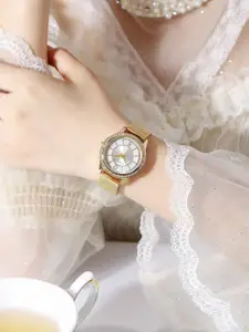 GIORDANO Embellished Dial & Bracelet Style Straps Analogue Watch GZ-60054-11