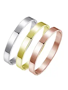 MYKI Women Set Of 3 Gold-Plated Cubic Zirconia Kada Bracelet