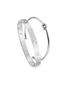 MYKI Women Silver-Plated Kada Bracelet