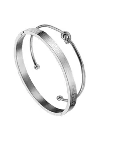 MYKI Women Set Of 2 Silver-Plated CZ Kada Bracelets