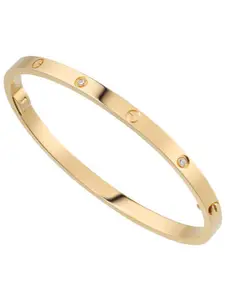 MYKI Gold-Plated Stone Studded Kada Bracelet