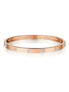 MYKI Women Rose Gold-Plated CZ Kada Bracelet