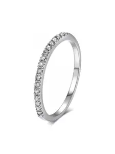 MYKI Silver-Plated CZ-Studded Finger Ring