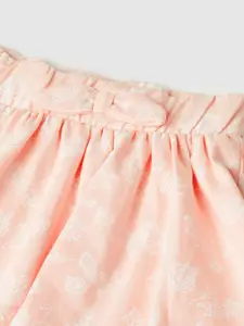 max Girls Floral Printed Pure Cotton Flared Mini Skirt