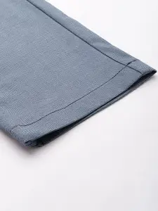 Louis Philippe Sport Textured Slim Fit Mid-Rise Smart Casual Trousers