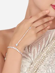 Zaveri Pearls Women Rose Gold Plated Cubic Zirconia Ring Bracelet
