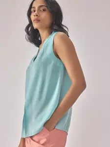 The Label Life V-Neck Sleeveless Satin Top