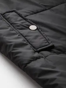 Sztori Plus Size Men Panelled Longline Hooded Padded Jacket