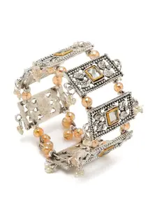 YouBella Women Silver-Plated Cuff Bracelet