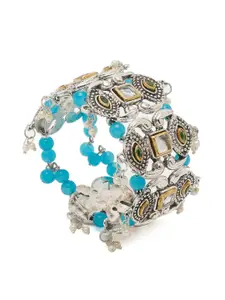 YouBella Women Silver-Plated Cuff Bracelet