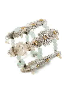 YouBella Women Silver-Plated Cuff Bracelet